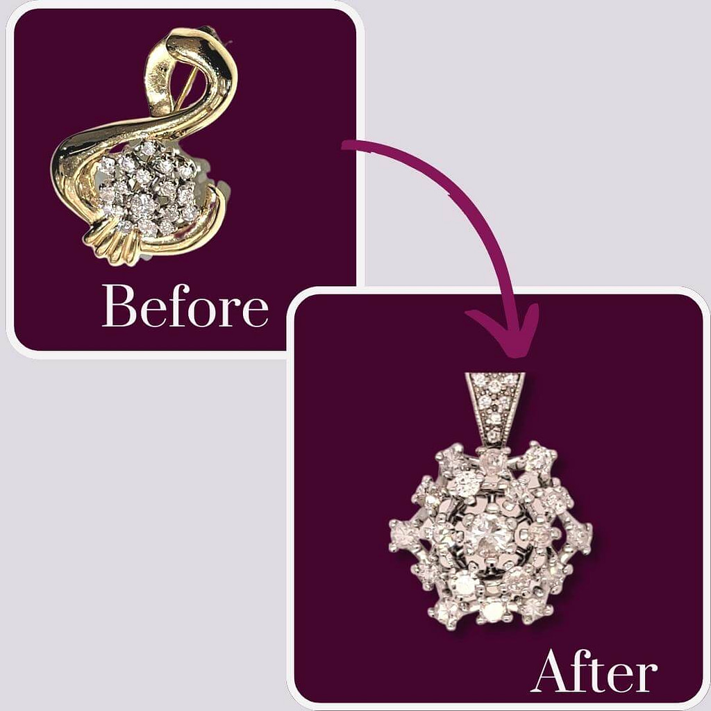 Turn-Grandmas-old-brooch-into.into-New-Diamond-Pendant