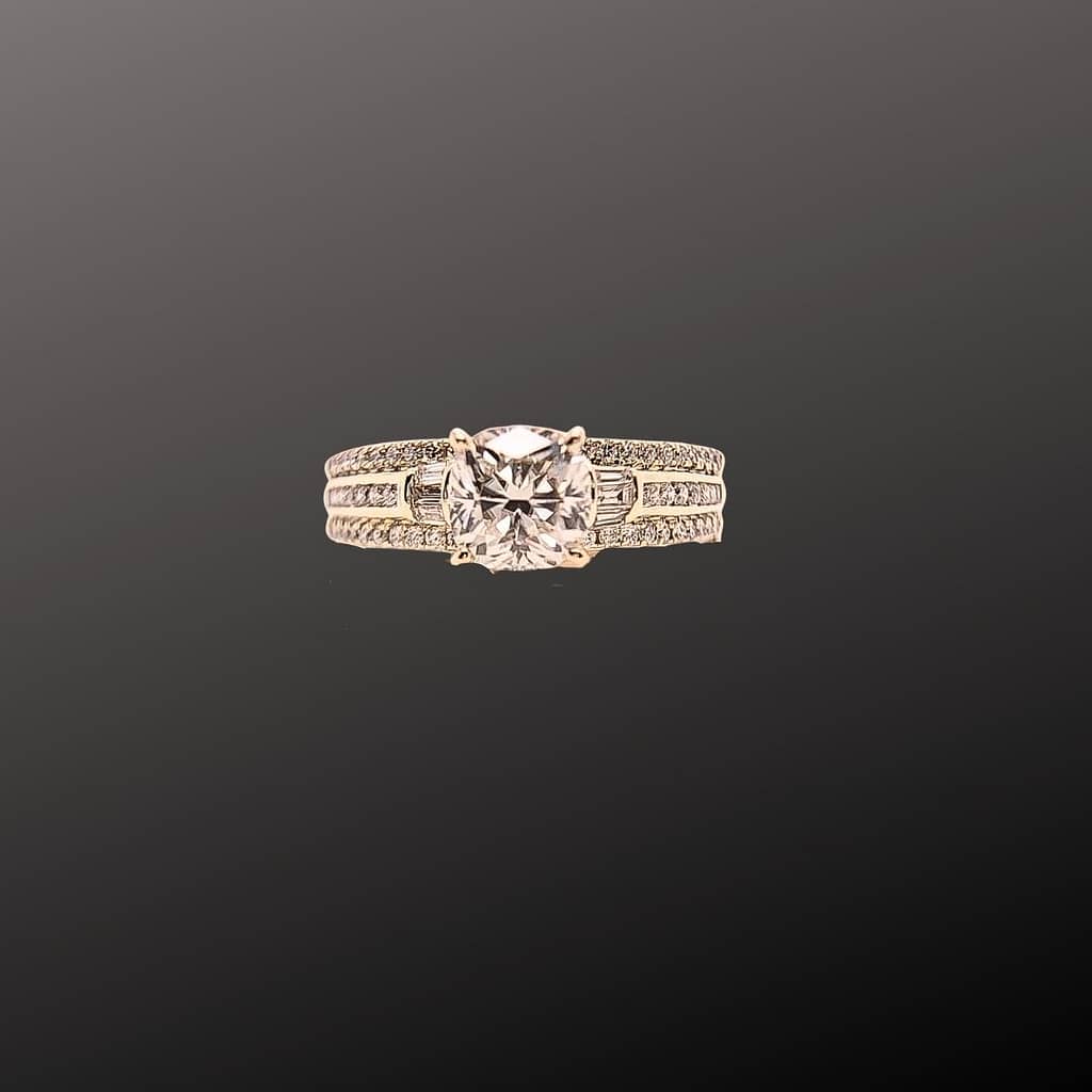 cushion cut diamond custom engagement ring