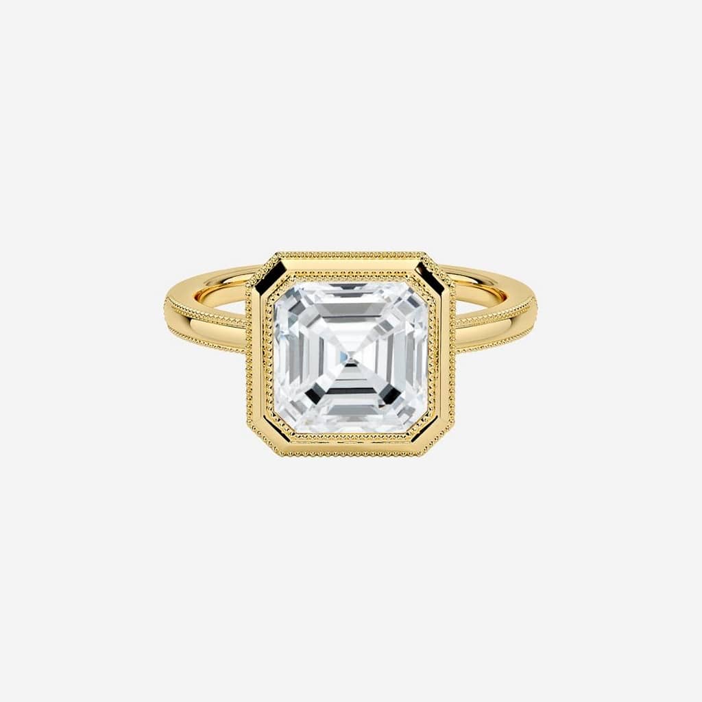 asscher cut diamond custom designed engagement ring