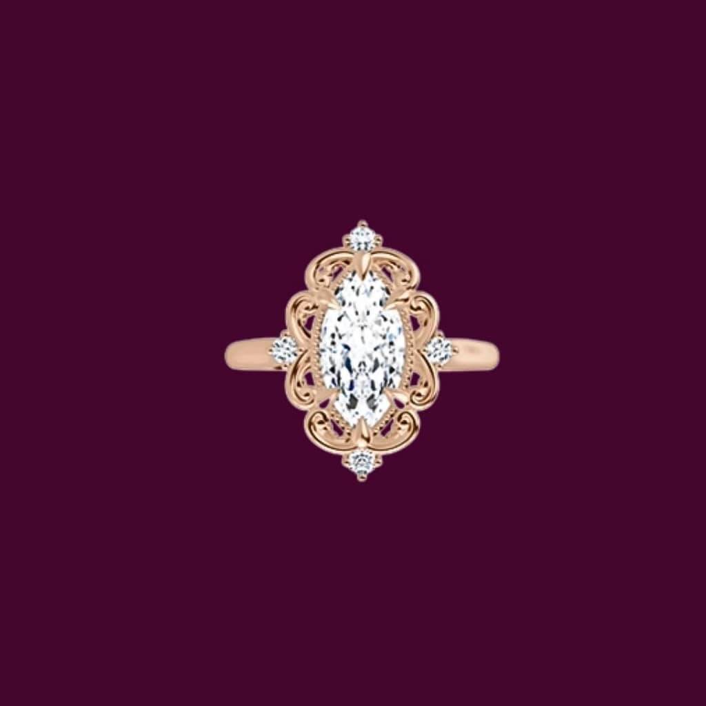 marquise cut diamond  custom engagement ring