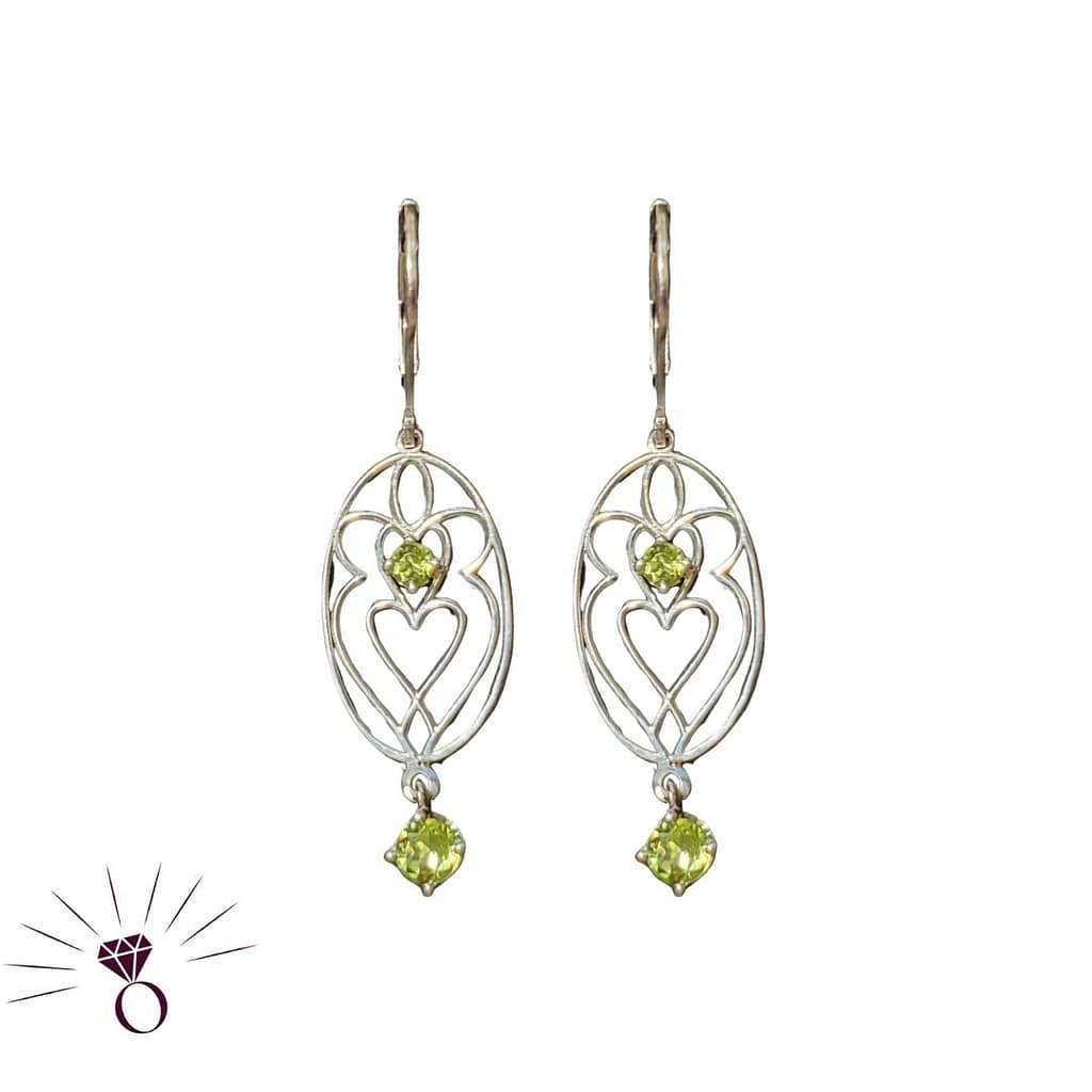 14k white gold Peridot earrings, Diamond_Custom Jewelry Design_Custom Jeweler near me_long Island_new York_Origins Custom Jewelry_August Birthstone_Peridot